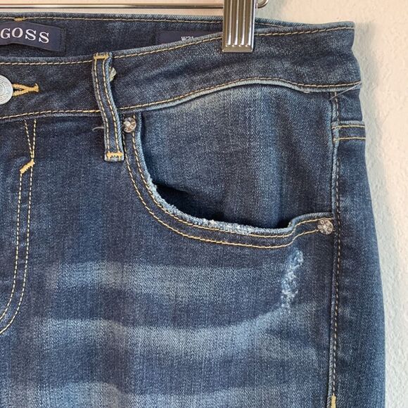 Vigoss Thompson Tomboy Distressed Dark Wash Stretch Classic Fit Jeans Sz 31 - Picture 4 of 11